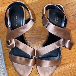 Via Spiga Italian bronze gold strappy heels